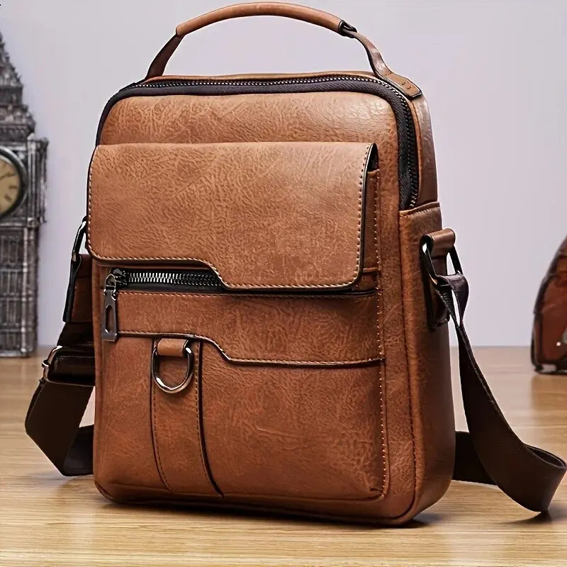 Bolsa Masculina Transversal em Couro